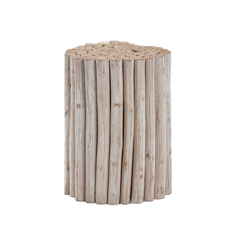 Raveliqua White Wood-Stick End Table image number 0