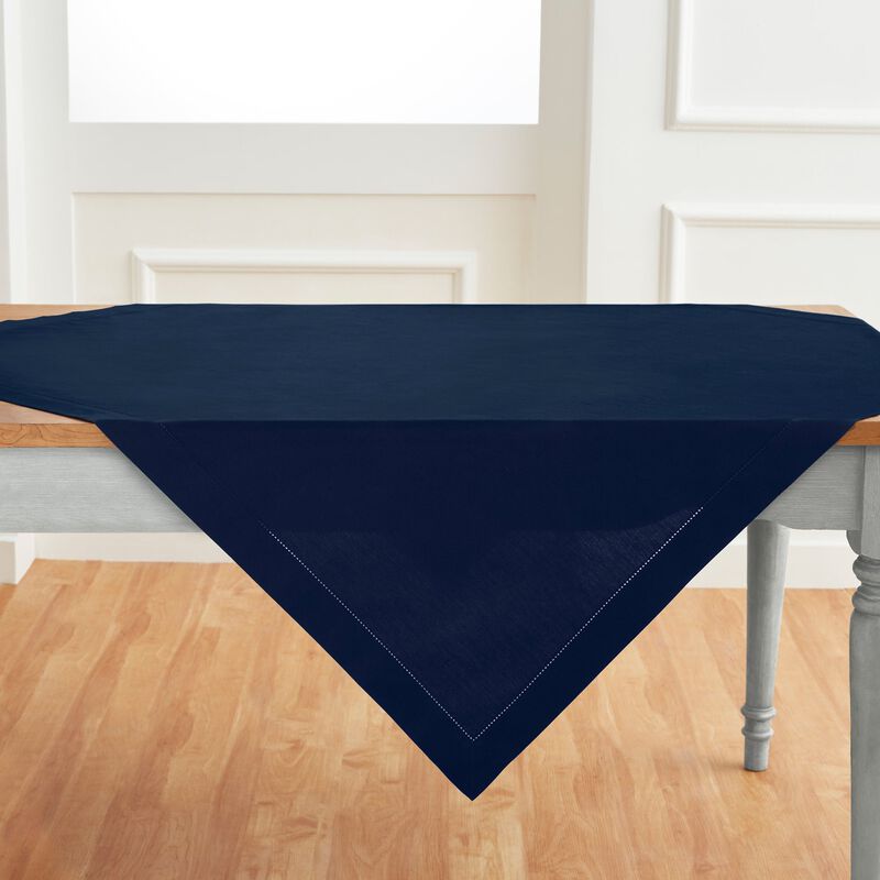 Cotton Linen Table Throw - Cotton Linen Hemstitch