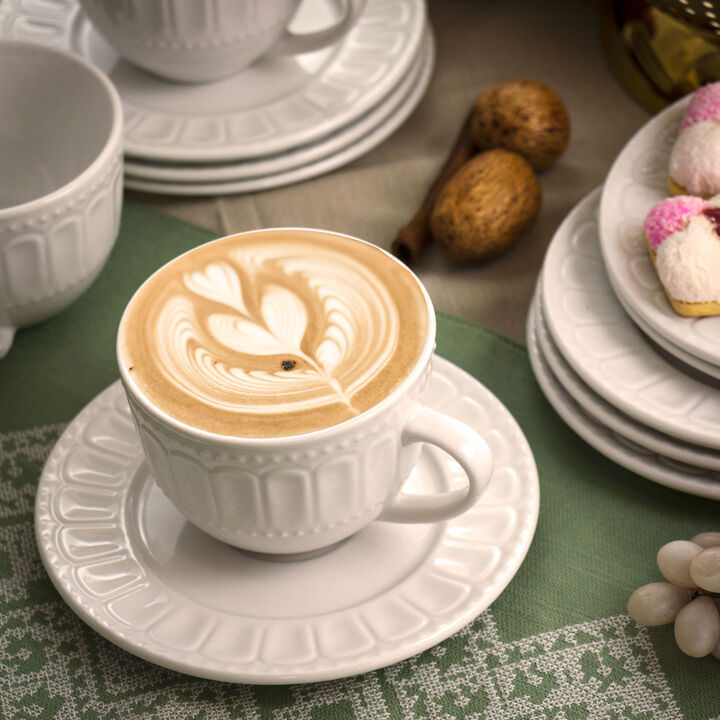 Elama Charlotte 6 Piece Mug Set in White