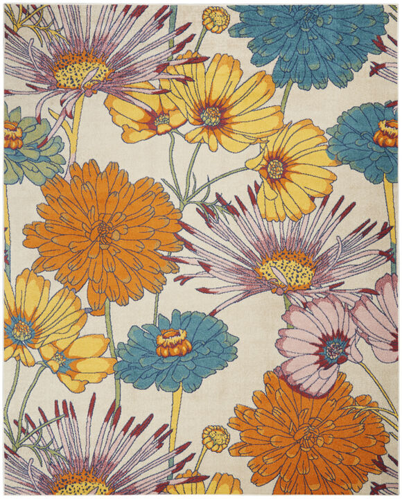 HomeRoots Floral Power Loom Area Rug