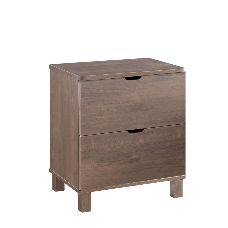 Hazelnut Nightstand with 2 Drawers