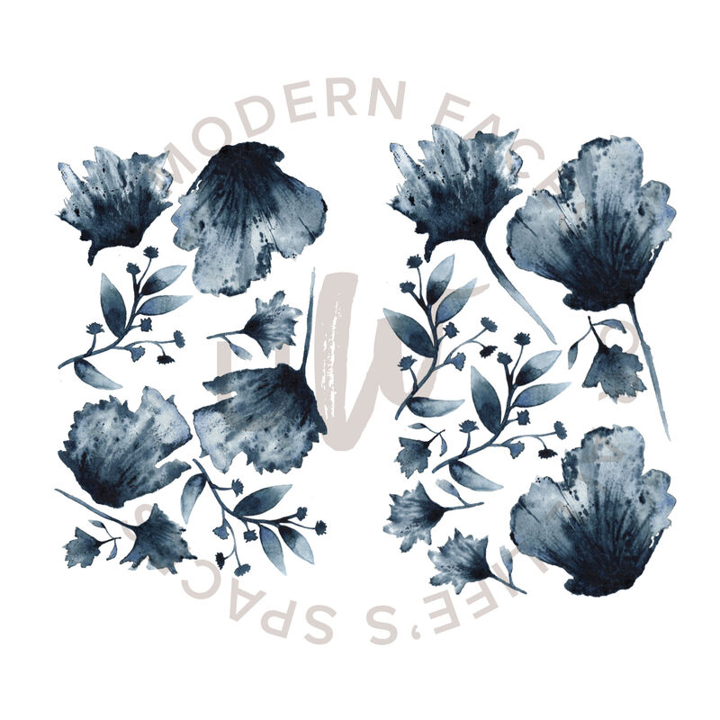 Water and Ink Floral Wall Decals