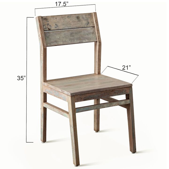 World Interiors Cordoba Dining Chair in Vintage Teal Finish