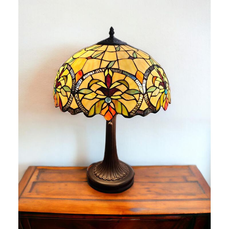 Hivvago 23" Dark Brown Metal Two Light Candlestick Table Lamp With White Shade