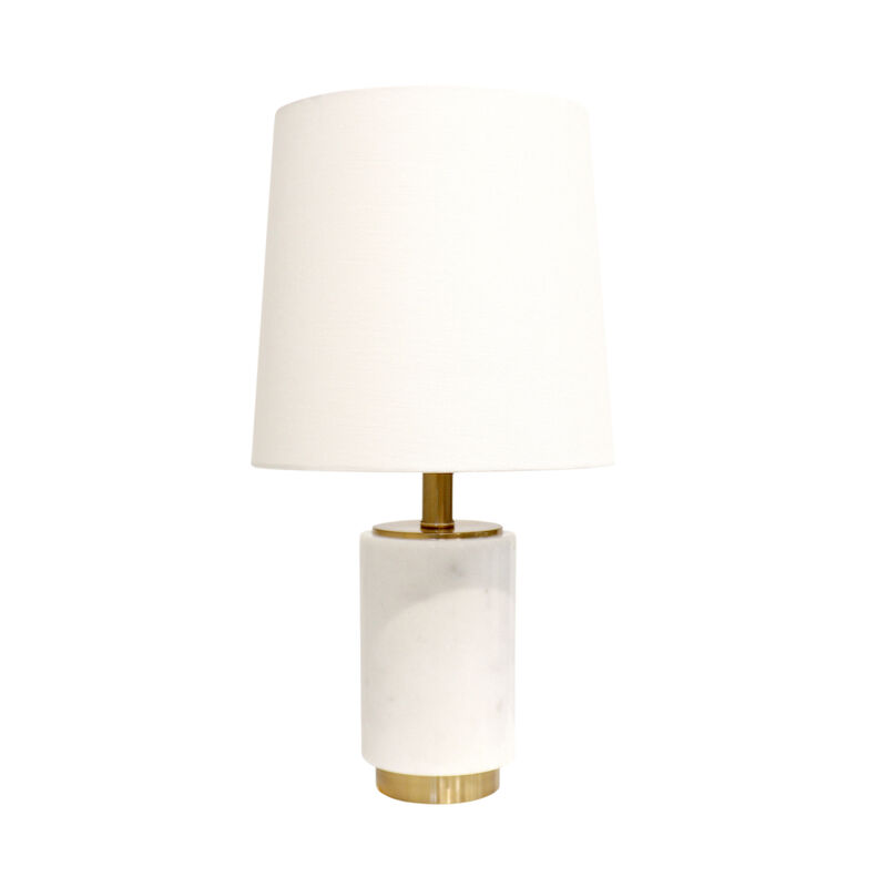 Pasargad Home Leon Marble White/Gold Table Lamp, H22"