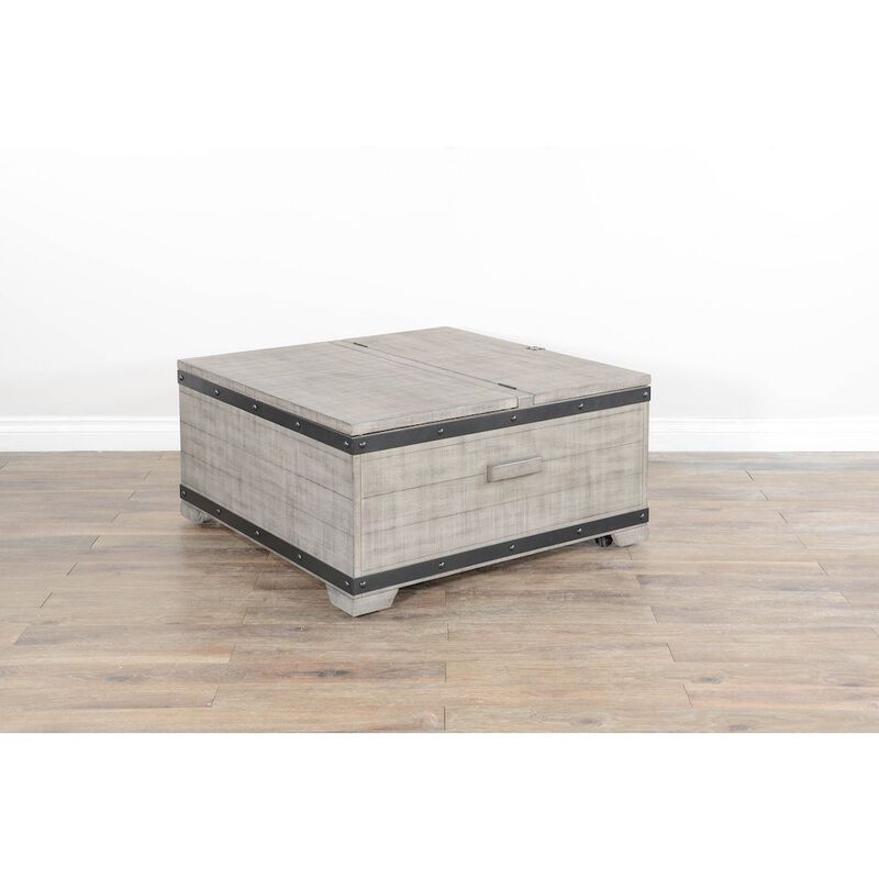 Sunny Designs Mahogany Wood Coffee Table with Lift Top and Casters - Alpine Gray image number 2