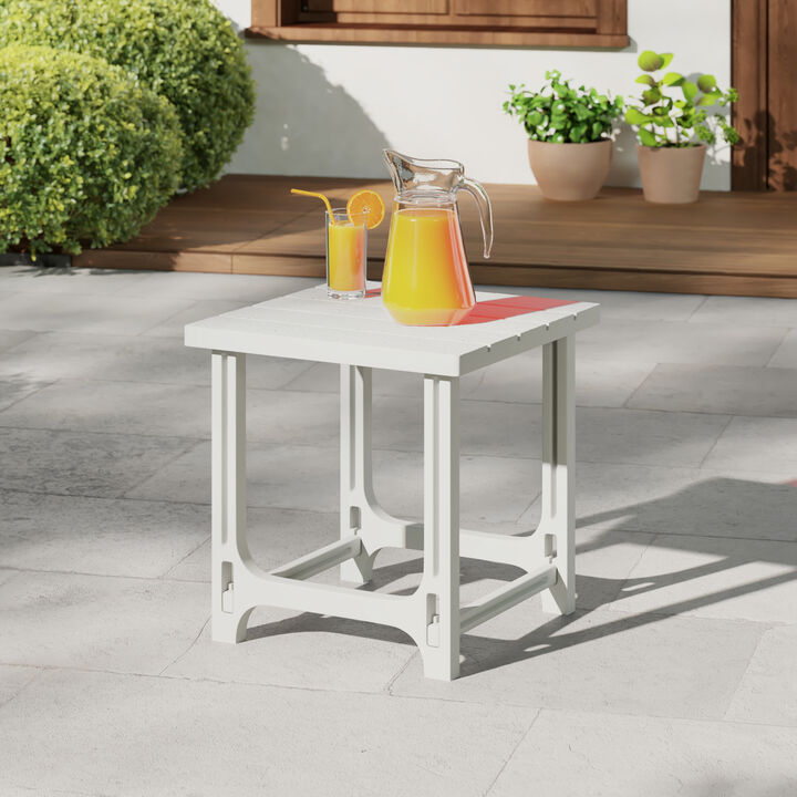 WestinTrends Outdoor 18" HDPE Square Adirondack Patio Side Table