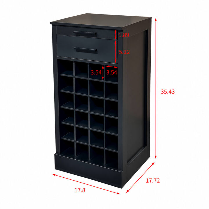 ELEMENT ACE Modular 28-Bottle Wine Bar Buffet Cabinet Durable Wood Storage for Wine Enthusiasts Home Dining and Entertaining Spaces