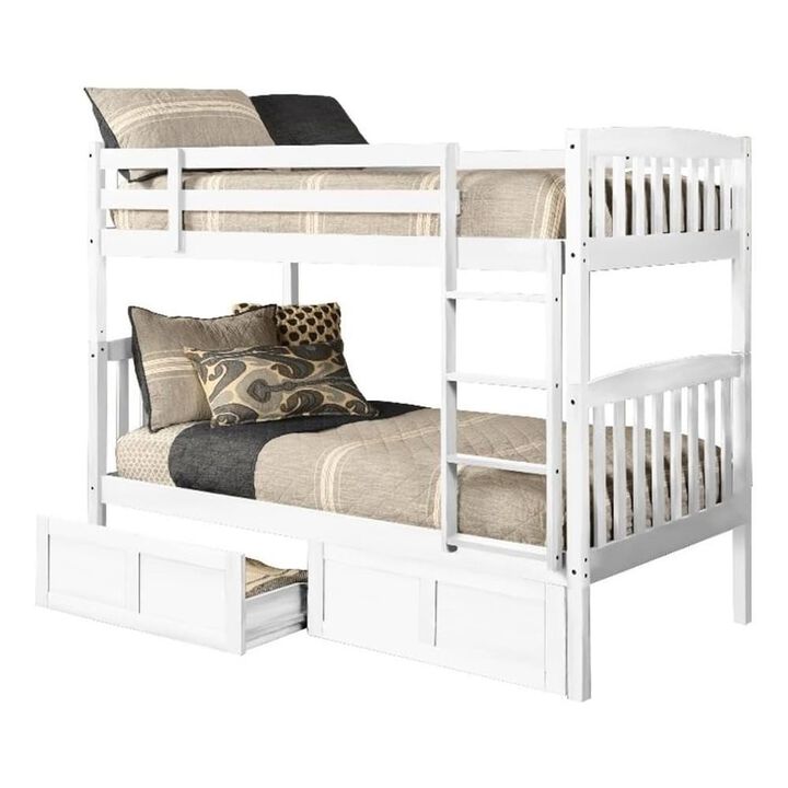 Claire Twin Wood Bunk Bed with Storage - Mattresses Not Included
