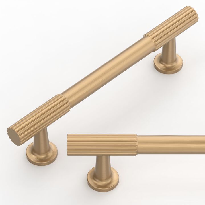 Talentedeco 10 Pack Champagne Bronze Cabinet Pulls 3.75 Inch(96mm) Kitchen Cabinet Handles Cabinet Hardware for Drawer Pulls