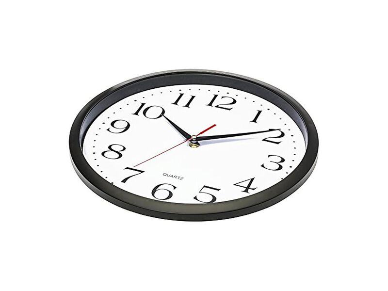 Black Wall Clock 12 Inch Silent Non Ticking Easy Read Battery Operated image number 2