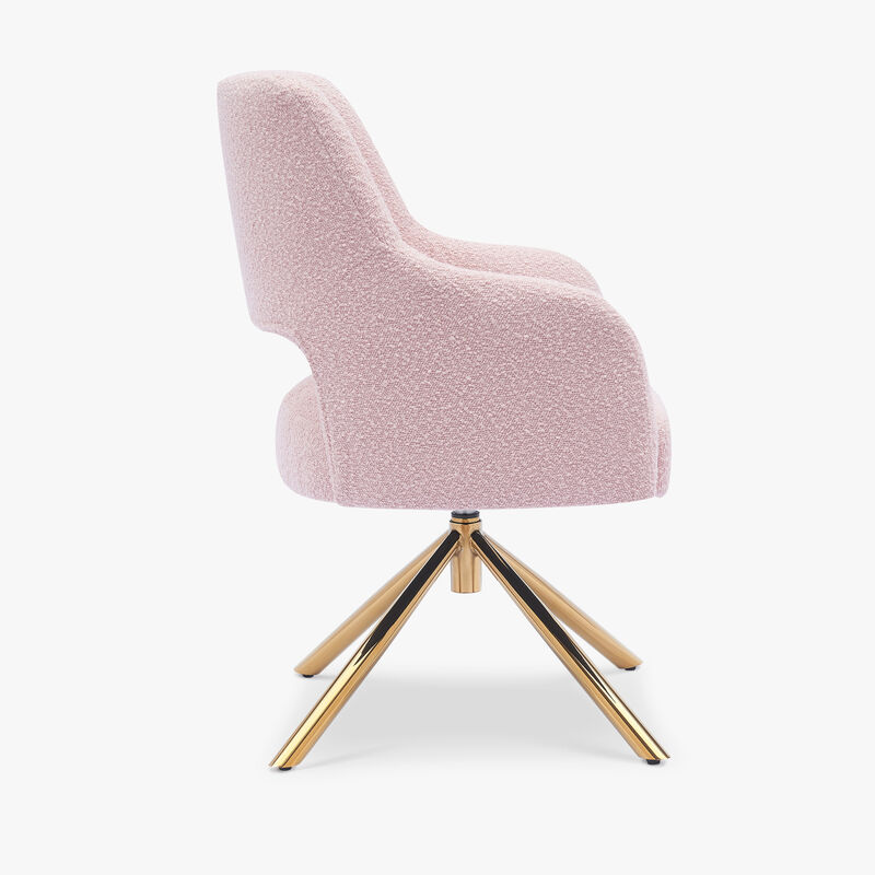 WestinTrends Genevieve Mid-Century Modern Wide Boucle Swivel Accent Arm Chair image number 3