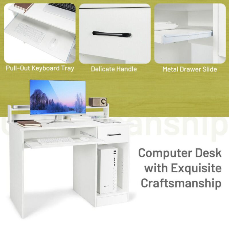 Hivvago Study Laptop Table with Drawer and Keyboard Tray