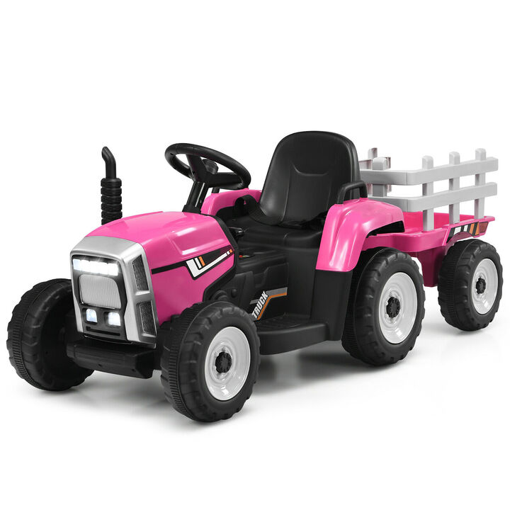 Kids 12V Ride On Tractor with 3 Speed Gears and Front Loader Ages 3 Plus