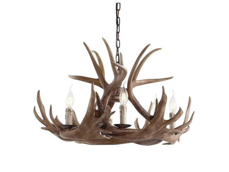 Nelle Adjustable Resin Antler Chandelier
