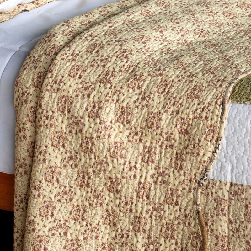 Cotton Vermicelli Quilted Printed Quilt Set 3 Piece Queen Size Soft Bed Cover Set image number 4