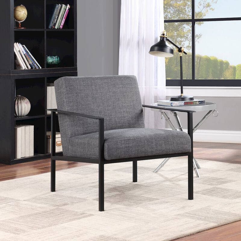 Comfort Pointe Milano Charcoal Stationary Metal Accent Chair