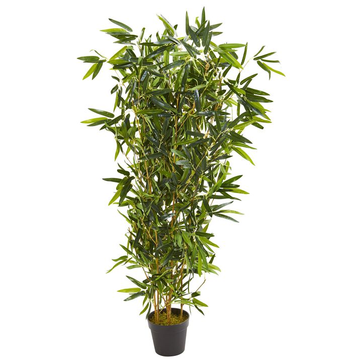 HomPlanti 57 Inches Bamboo Artificial Tree (Real Touch) UV Resistant (Indoor/Outdoor)