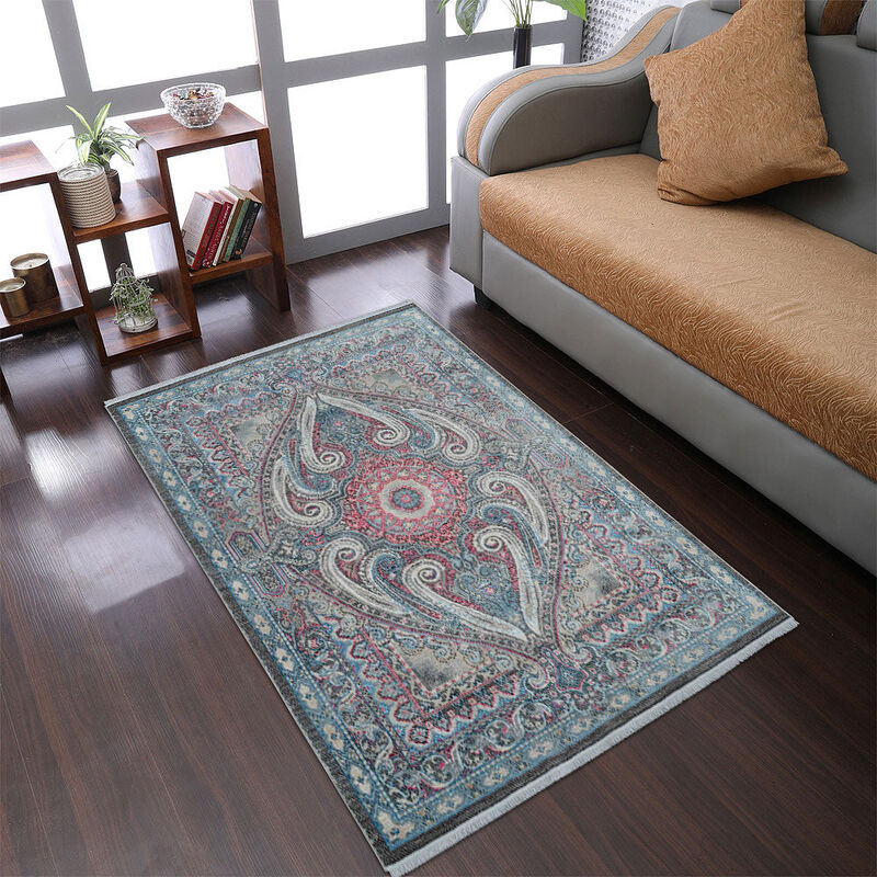 RUGSOTIC CARPETS MACHINE MADE POLYESTER AREA RUGS  - Rectangle Shape, Classic Oriental Traditional  Design, Low Pile Machine Made Area Rugs (M00106) image number 1