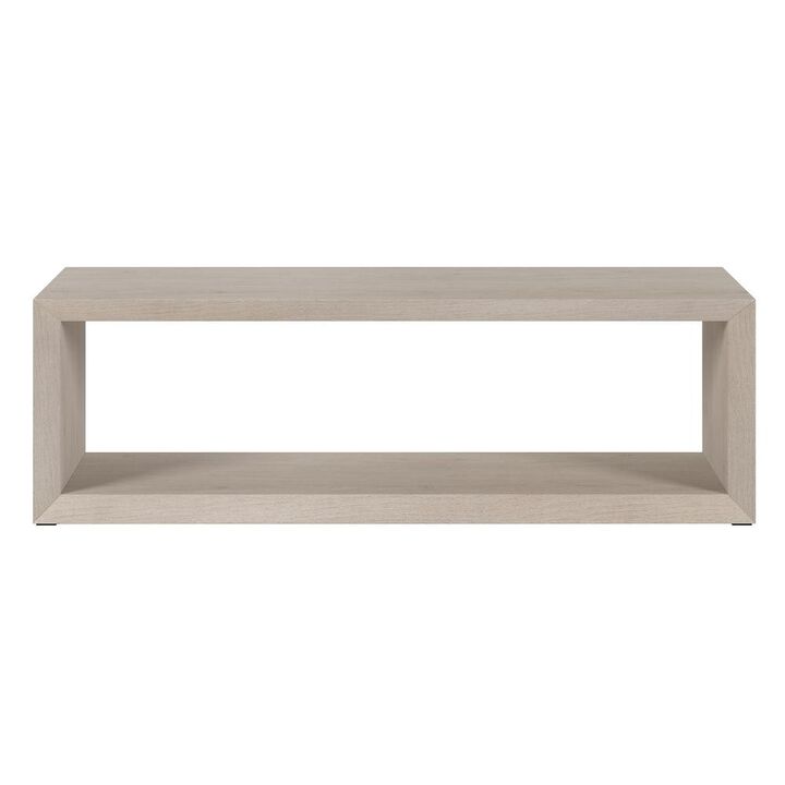Hudson&Canal Osmond 58 Wide Rectangular Coffee Table in Alder White