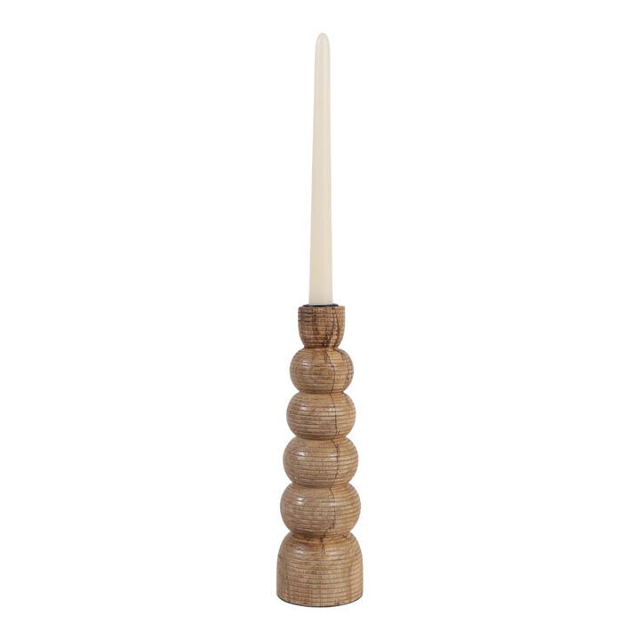 10x3" Ribbed Taper Holder, Natural