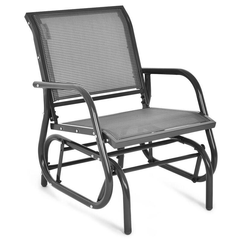 Heavy-Duty Outdoor Glider Chair &ndash; Rocking Swing Seat with Armrest for One