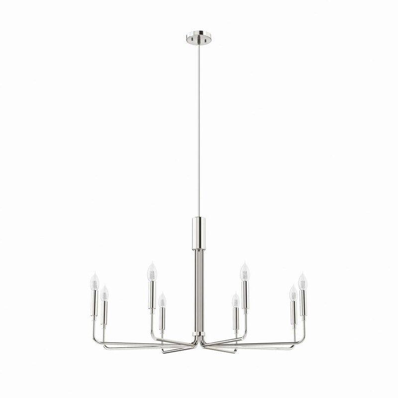 Modway Rekindle 8-Light Chandelier in Polished Nickel, Silver, 25 x 47.5 x 77.5 image number 0