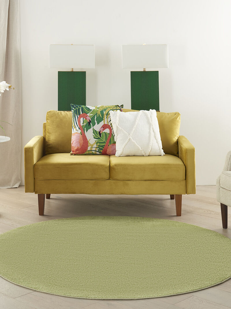 Nourison Essentials NRE01 Green 6' x Round Rug image number 9
