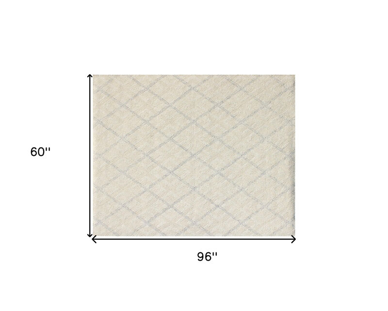 HomeRoots Wool Abstract Geometric Hand Tufted Non Skid Area Rug image number 4