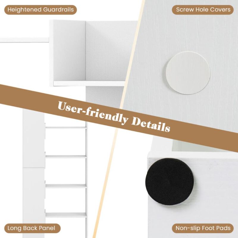 Hivvago 6-Tier Bookshelf Wooden Bookcase with 2 Anti-Tipping Kits Open Display Shelf