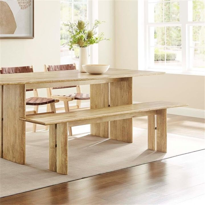 Modway EEI-6345-OAK Amistad 72" Wood Bench, Oak