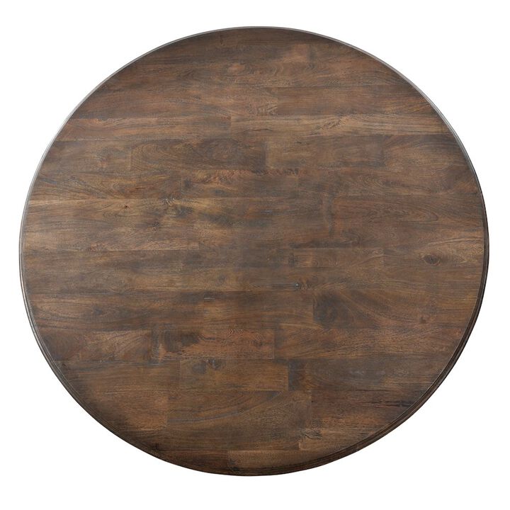 World Interiors Toulon 72" Round Dining Table in Weathered Mango