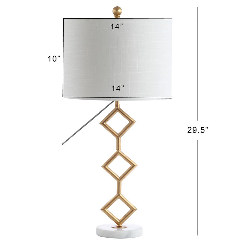 Diamante Modern Gilt Metal with Marble Base LED Table Lamp