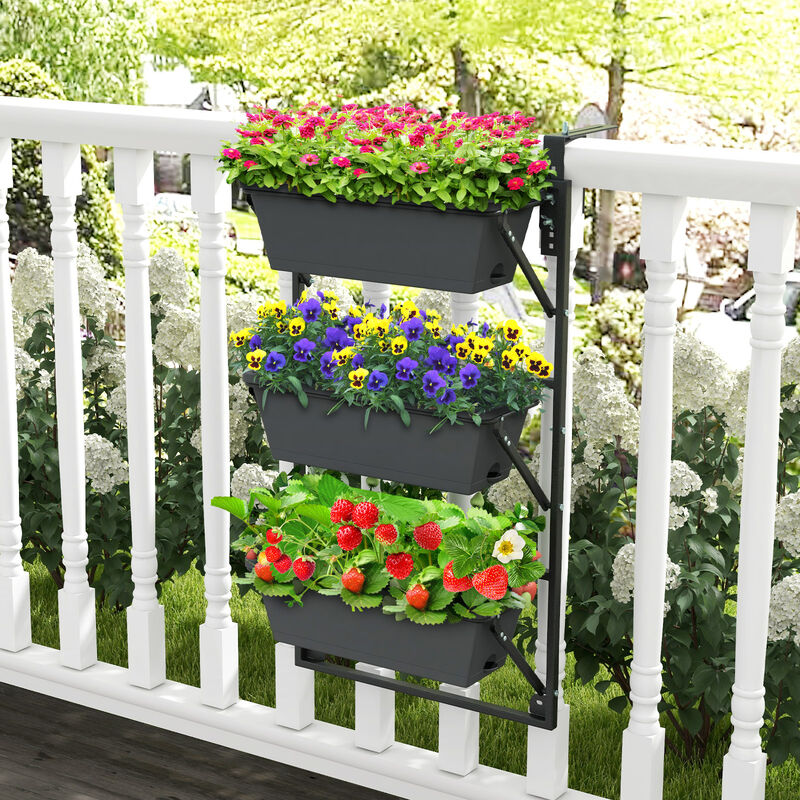 Hanging Vertical Planter Wall-mounted Adjustable with Detachable Hooks image number 2