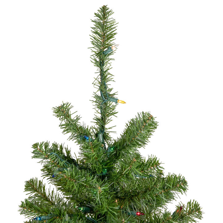 4' Pre-Lit Full Canadian Pine Artificial Christmas Tree  Multicolor Lights