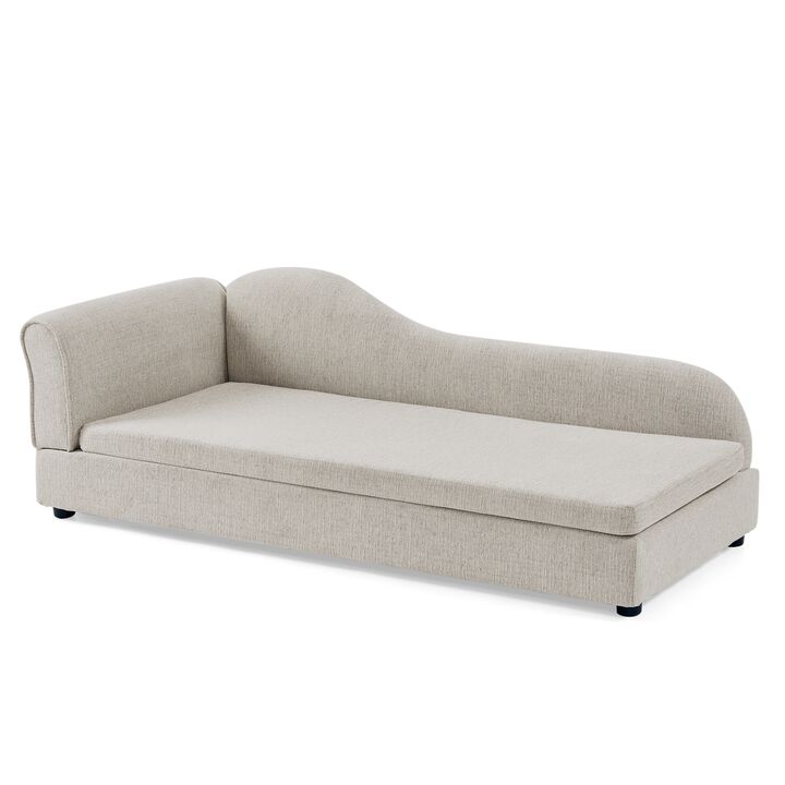 Dog Sofa for Medium Large Dogs, 55" Pet Couch with Irregular Backrest, Single Armrest