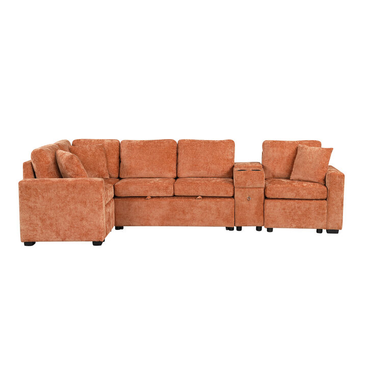L-shaped Convertible Sectional Sofa Sleeper.
