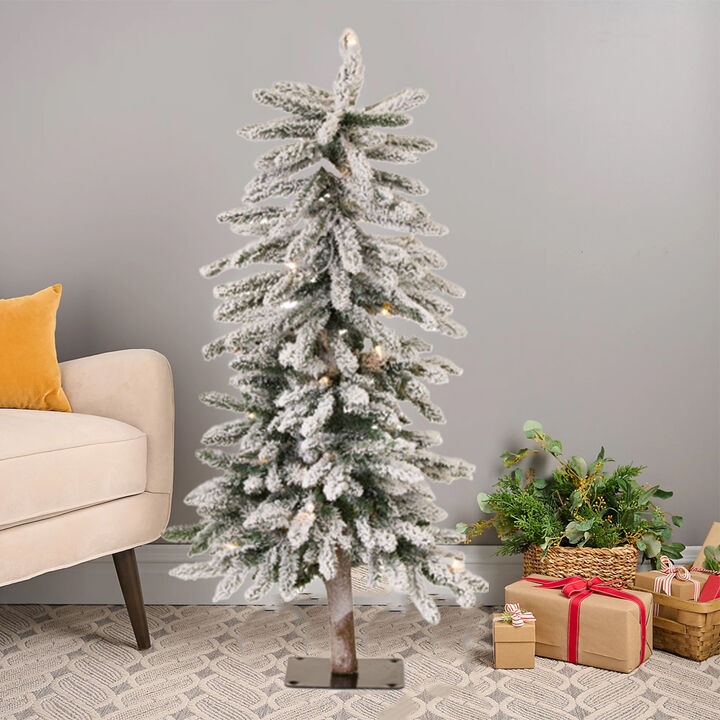 Flocked Alpine Christmas Tree – Elegant Winter Décor for a Festive Holiday Display