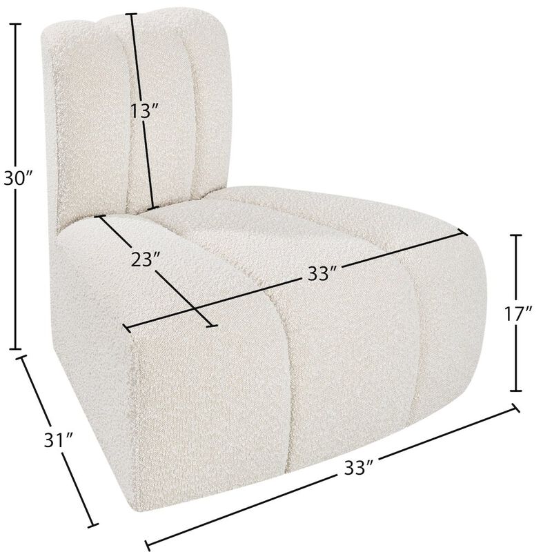 Meridian Furniture Arc Black Boucle Fabric Reverse Corner