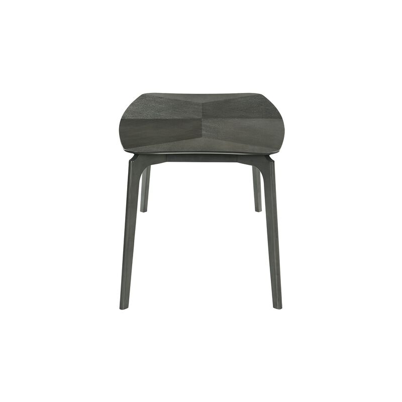 Kalie 63 Inch Dining Table, Tapered Legs, Wood Grain Finish, Charcoal Gray