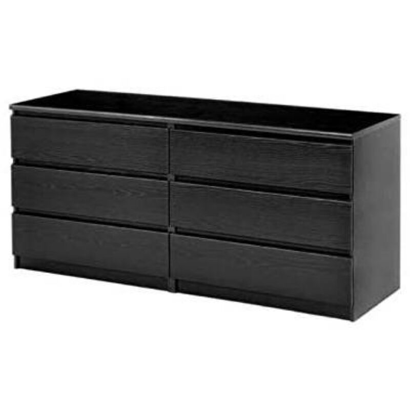 Modern 6 Drawer Double Dresser for Bedroom Storage and Clothes Organization