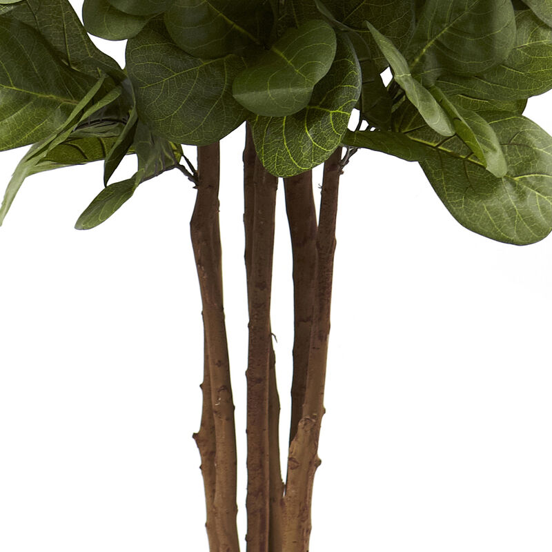 Nearly Natural Artificial Fiddle Leaf Fig Tree in Black Pot