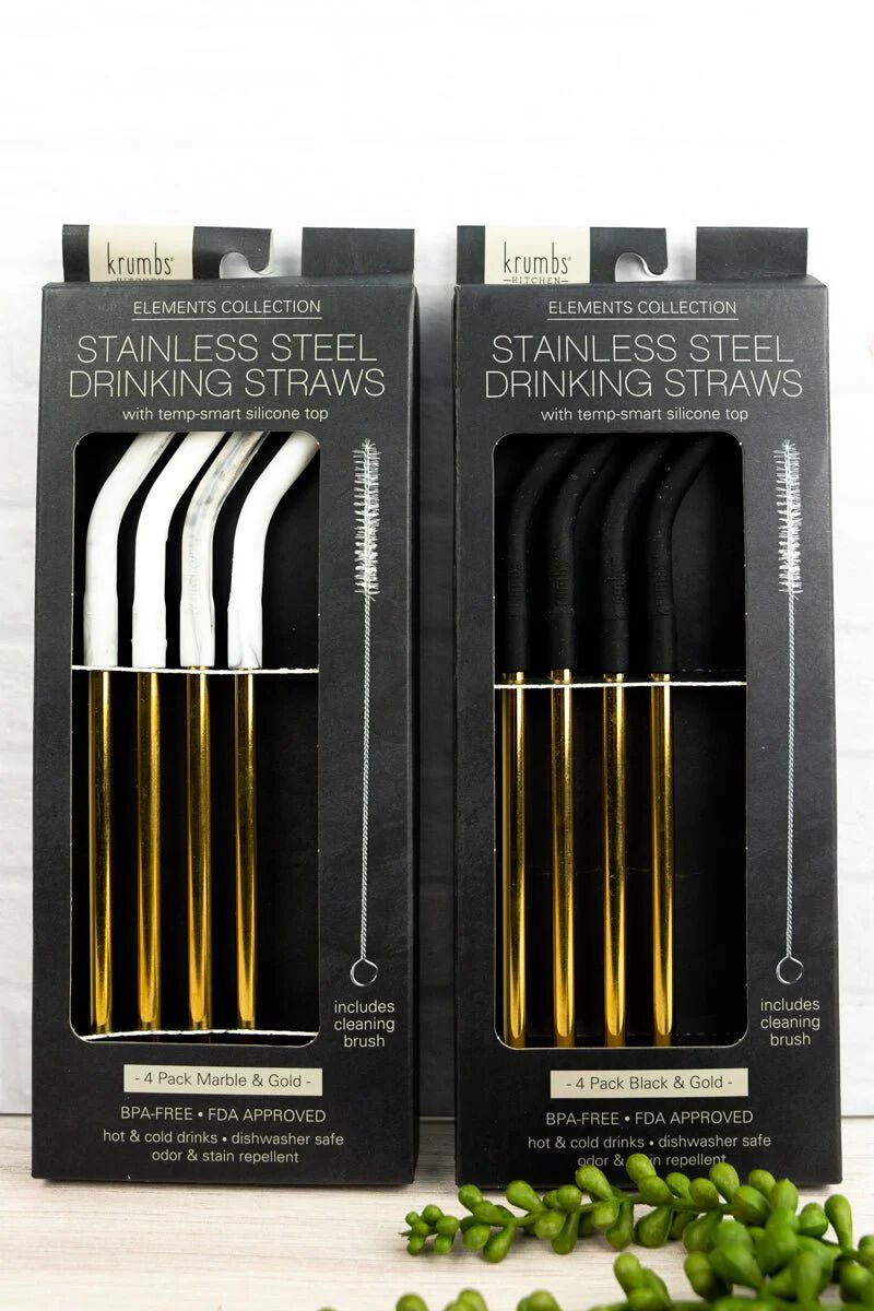 Stainless Steel 4-Pack Reusable Straws