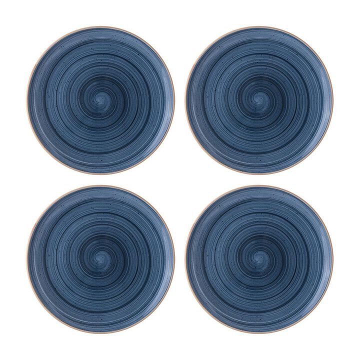 Dusk dia.10.5" Round Blue Porcelain Plate (Set of 4)