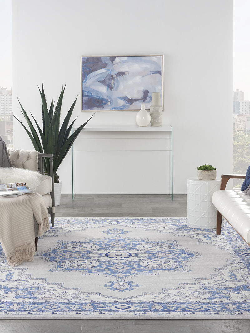 Whimsicle WHS03 Gray/Blue 8' x 10' Rug