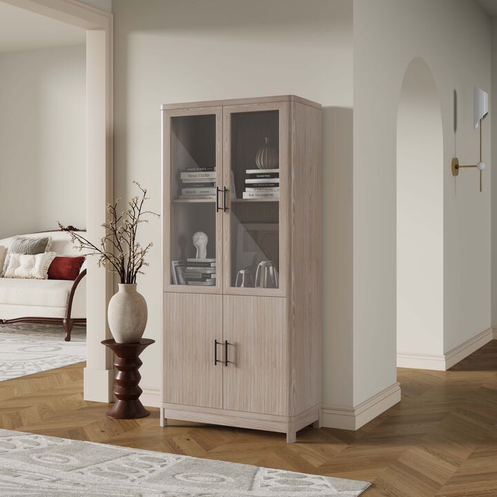 Jodie Light Gray Bookcase