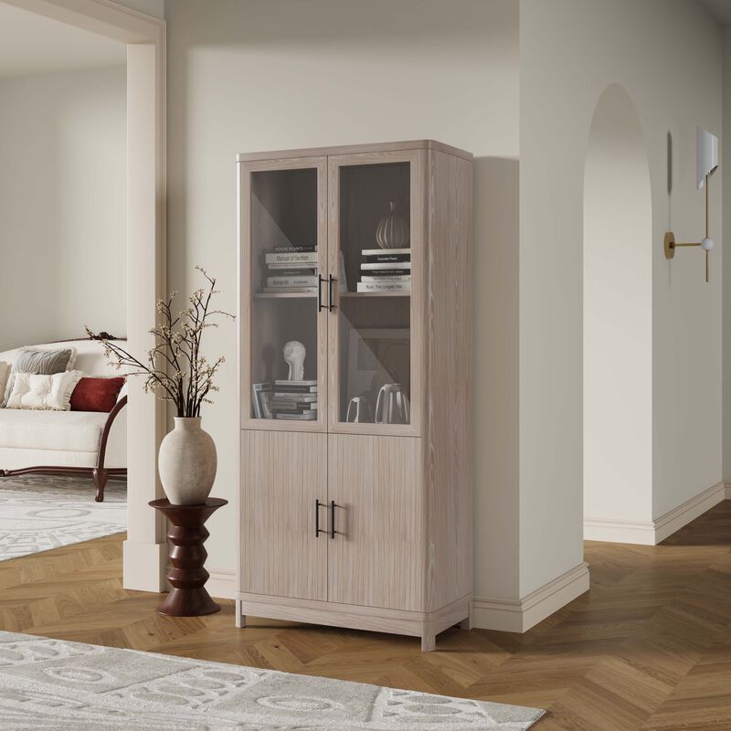 Jodie Light Gray Bookcase