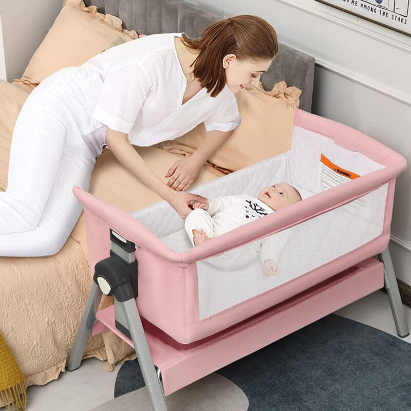Hivvago Portable Baby Bedside Sleeper with Adjustable Heights and Angles