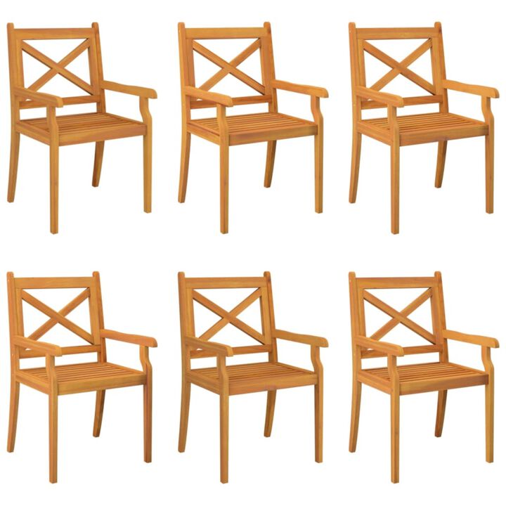 vidaXL Patio Dining Chairs 6 pcs Solid Wood Acacia