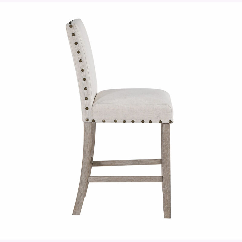 Modern White Bar Stools Set of 2 image number 3